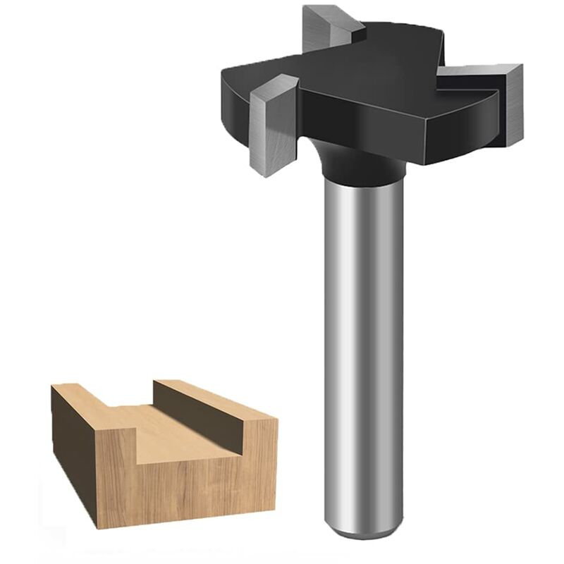Ccykxa - 1/4 Tige cnc Spoilboard Fraise de Surface de Fraise,Fraises à Défoncer Carbure de Tungstène Pour le Travail du Bois