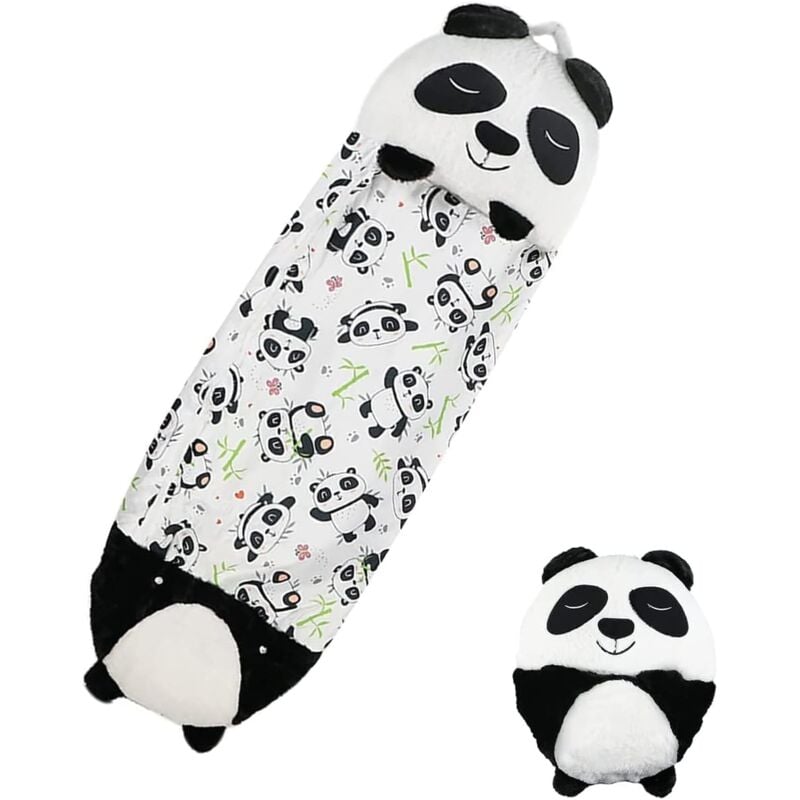 160X60CM Sac de Couchage et Oreiller de Jeu pour Enfants,Couverture de Sieste pour Enfants, Sac de Couchage 2 en 1, Pliable Sac de Couchage Animal de