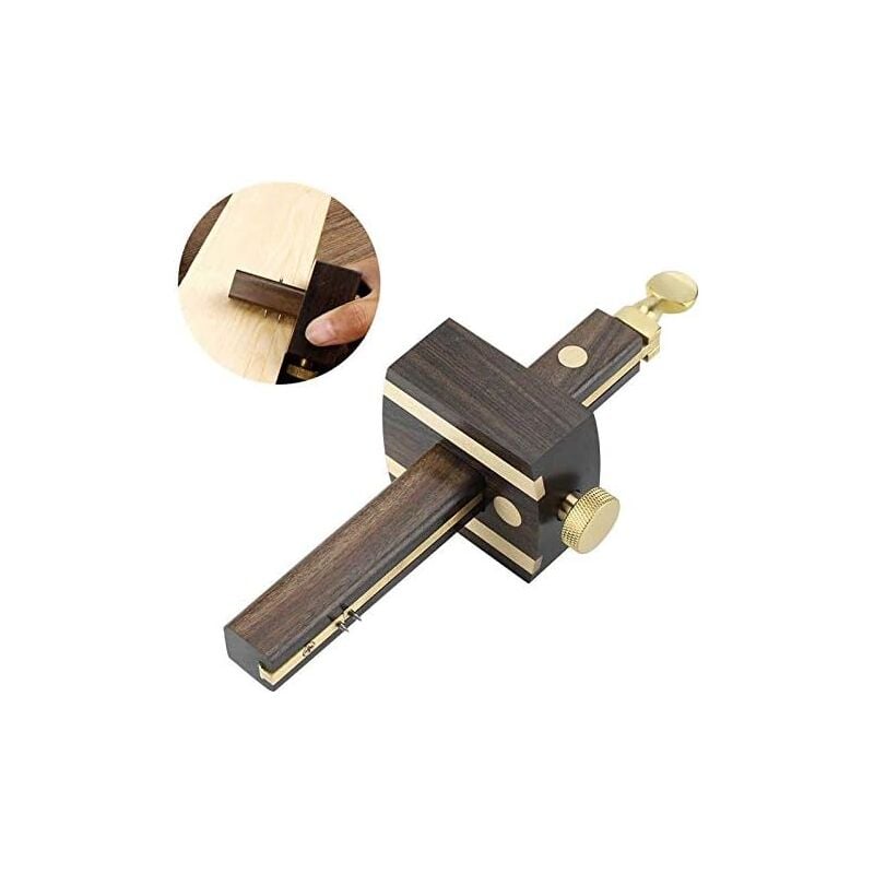 Ccykxa - 163×18×57)britannique Indonésie ébène + cuivre pur outil de menuisier charpentier indéchirable 8 pouces vis coupe jauge marque grattoir