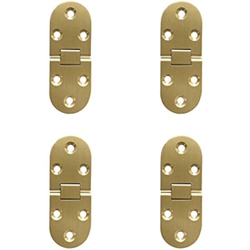Ccykxa - 180 Degré Flip Charnières Rabattables en Laiton Bord Rond avec Vis Charnière pour Table Pliante Meubles Armoire Portes Boîte En Bois Anti