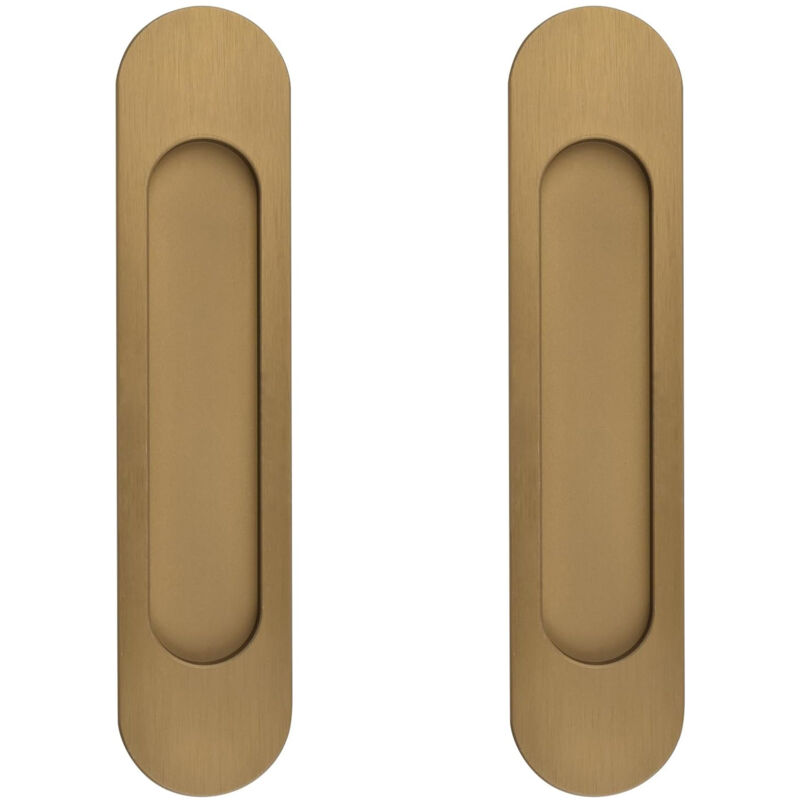 Ccykxa - 18CM Poignées de Porte Coulissante Ovales Autocollantes, 2 pièces Bronze Or Alliage D'Aluminium Affleurant Poignée Sans Poinçon pour