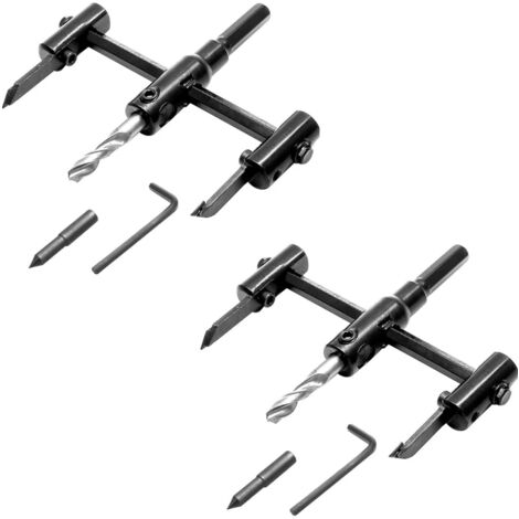 CCYKXA  - 2 brocas de corona ajustables (30-120 mm) para madera, ideal para perforar agujeros en yeso y madera.