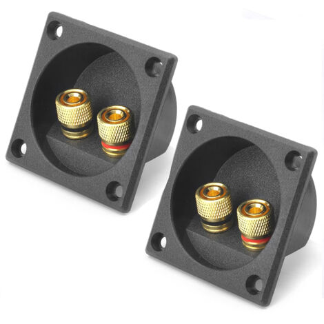 CCYKXA 2 Pack 2 Way Stereo Speaker Terminal Square Spring Terminal Acoustic Cup Connector Subwoofer Components Speaker Terminal Plugs Rear Panel