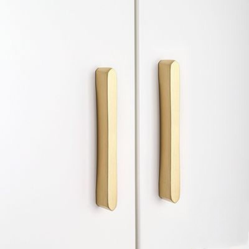 Ccykxa - 2 Pack Hole Centers 3.77 Inch(96mm) Kitchen Drawer Pull Handle Door Handle Modern Zinc Alloy Gold Brushed Brass Hardware for Bathroom Cabinet