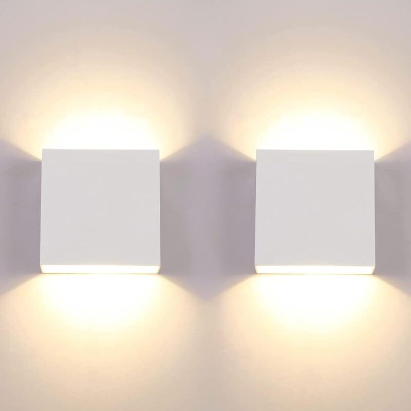 CCYKXA 2-Pack Modern 6W LED Wall Sconce, Indoor Use, 3000K, Square White Decorative Light for Bedrooms and Living Rooms