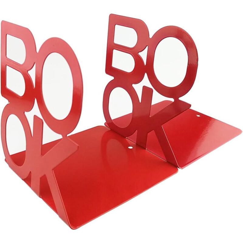 Ccykxa - 2 Paires Rouge Serre-livres antidérapants style livre mignon tendance art livre maison bureau cuisine étagère livre