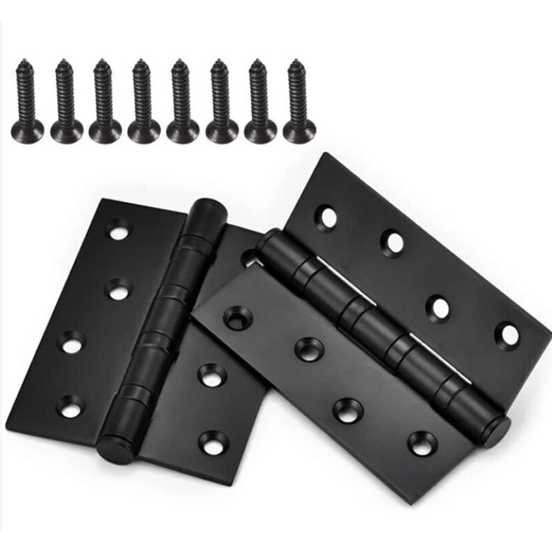 Ccykxa - 2 Pcs Black Stainless Steel Ball Bearing Door Hinge Folding Door Hinges for Furniture Barn Garage with Screws