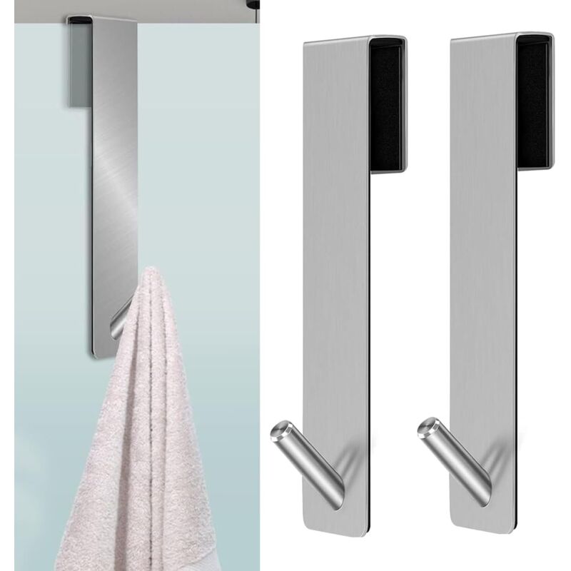 Ccykxa - 2 pcs Crochets de Porte de Douche,Accroche Serviette avec Couches en Mousse,crochets de porte pour cabine de douche paroi de douche en verre