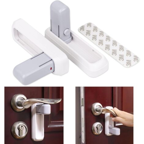 CCYKXA 2 Pcs Door Handle Lock White Child Baby Pet Proof Door and Window Locks Door Lever Safety Locks Anti-Open Door Security Lock