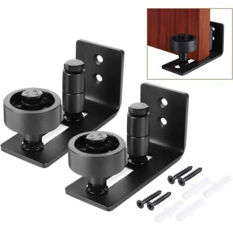 CCYKXA 2 Pieces Multifunctional Barn Door Bottom Floor Guide Adjustable Roller Floor Guide for Sliding Doors