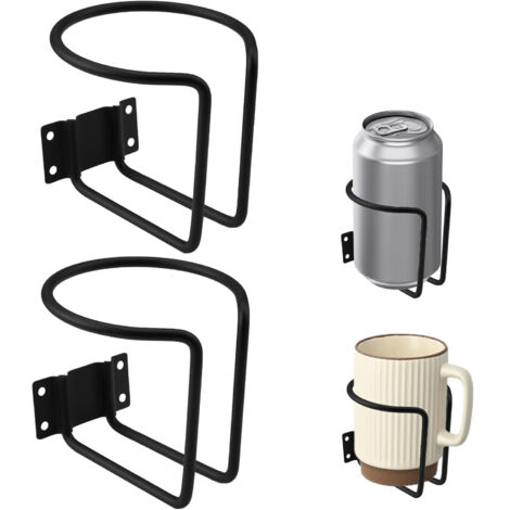 Pack de 2 porte-gobelets de voiture, porte-bouteilles de boissons, support portable pour voiture, porte-gobelets en plastique pour voiture, étagère de rangement multifonction (noir