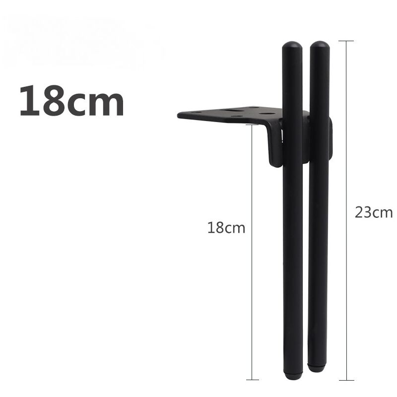Ccykxa - 2 Pieds de Meubles Metal Noir, Pied Canapé de Rechange Moderne Pied pour Table Basse de 18cm, Meuble tv, Armoire Salle de Bain avec