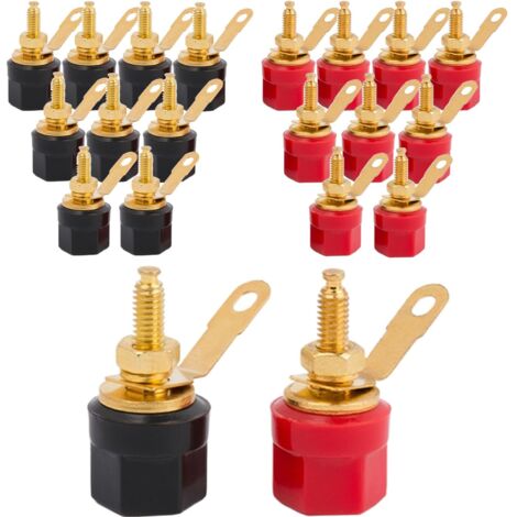 CCYKXA 20 Pack 4mm Banana Plug Socket, Female Banana Plug, 4mm Speaker Plug, Speaker Binding Post Female Socket Jack, Gold Plated Speaker Socket 4mm Banana Panel Socket