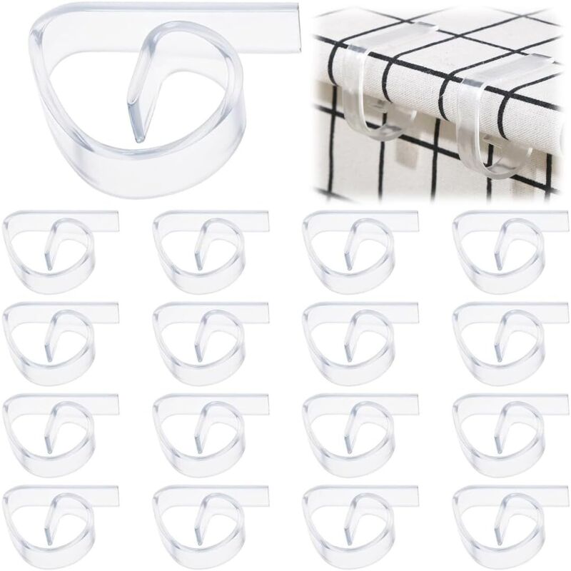 CCYKXA 20 Pinces à Nappe en Plastique, Pinces de Table Transparentes, Pinces à Nappe en Plastique adaptées à diverses Occasions telles Que Noël, Les