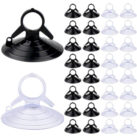 CCYKXA 200 Pieces Sun Visor Suction Cup, 45mm Black Transparent Window Suction Cup without Hook, Strong Windshield Suction Cup for Car Windows, Bathroom