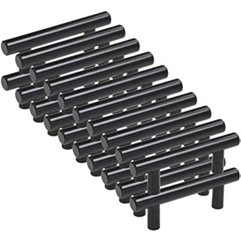 20pcs Poignee Meuble noir Poignée de Meuble Cuisine noir t Poignées Placard Tiroir Noir Entraxe 96mm - Ccykxa