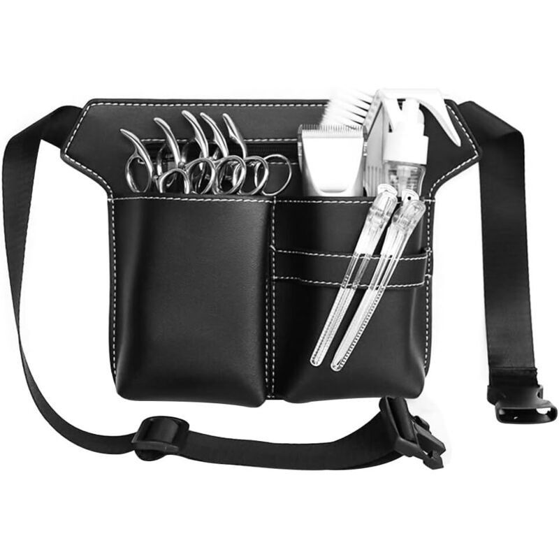 CCYKXA 20x29cm Leather Hairdressing Scissors Bag, Hairdressing Belt Pouch, Leather Barber Scissors Bag, Hairdressing Tool Storage Case, Hairdresser