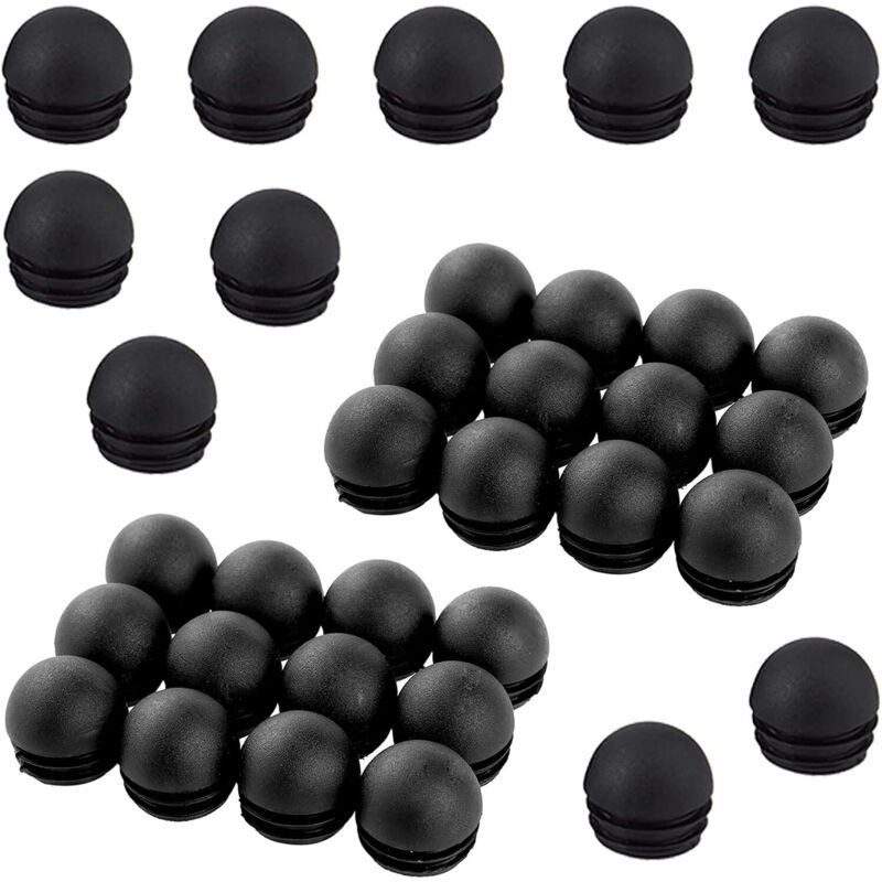 25mm Bombés Nervurés Pour Pieds De Meubles Tables Chaises Empiècements Embouts Ronds Bouchons pour Tube de Chaise de Rond Noirs 50 pièces - Ccykxa