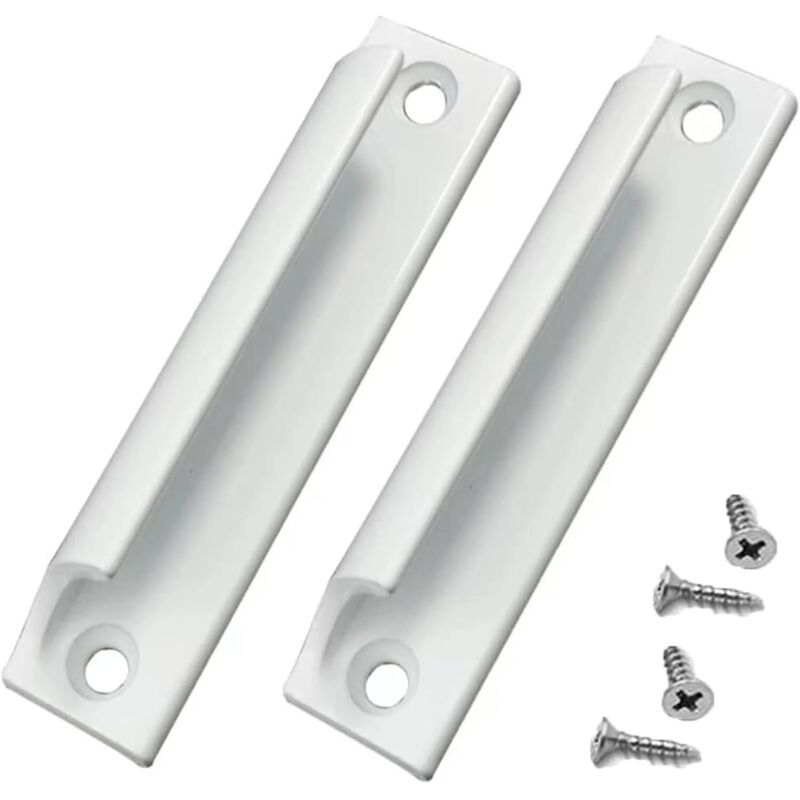 CCYKXA 2pcs Aluminum Alloy Handle Sliding Door Handle Balcony Door Handle Cabinet Drawer Handle For Windows, Furniture Hardware with Screws(White)