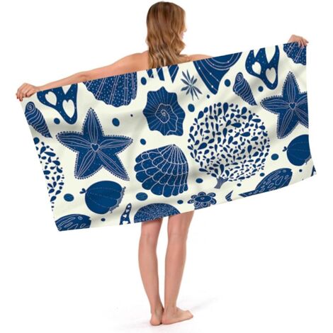 ELAKIRI Serviette Plage Microfibre 90x180cm - Serviette De Plage Xxl Souplesse Agréable Pour Peau - Drap De Plage Séchage Rapide/Entretien Facile - Feuille De Palmier Verte Beach Towel,pour Plage,Yoga