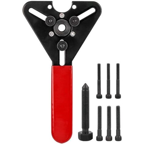 CCYKXA 3 Hole AC Compressor Clutch Removal Tool for Automotive Air Conditioning Repair with Brass Thumb Screws, Black Steel