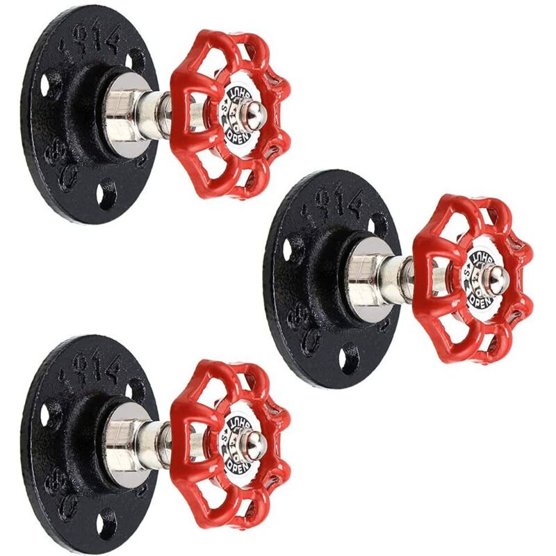Ccykxa - 3 Pack Porte Manteau Mural Muraux Tuyau Industriel en Fer, Rétro Patères Murale pour Suspension Multifonctionnel, pour Peignoir, Serviette,