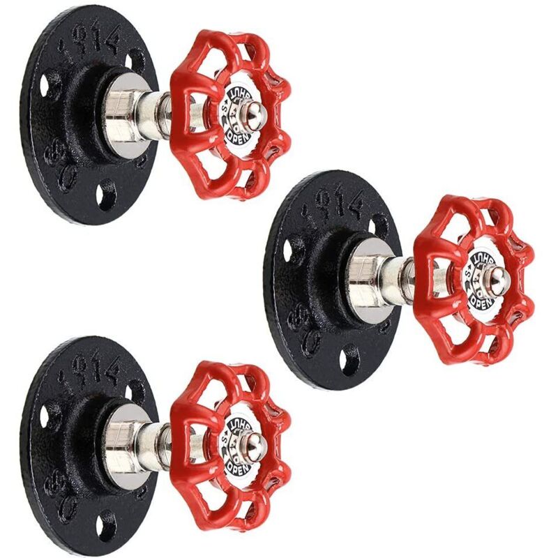 3 Pack Porte Manteau Mural Muraux Tuyau Industriel en Fer, Rétro Patères Murale pour Suspension Multifonctionnel, pour Peignoir, Serviette, Sac,