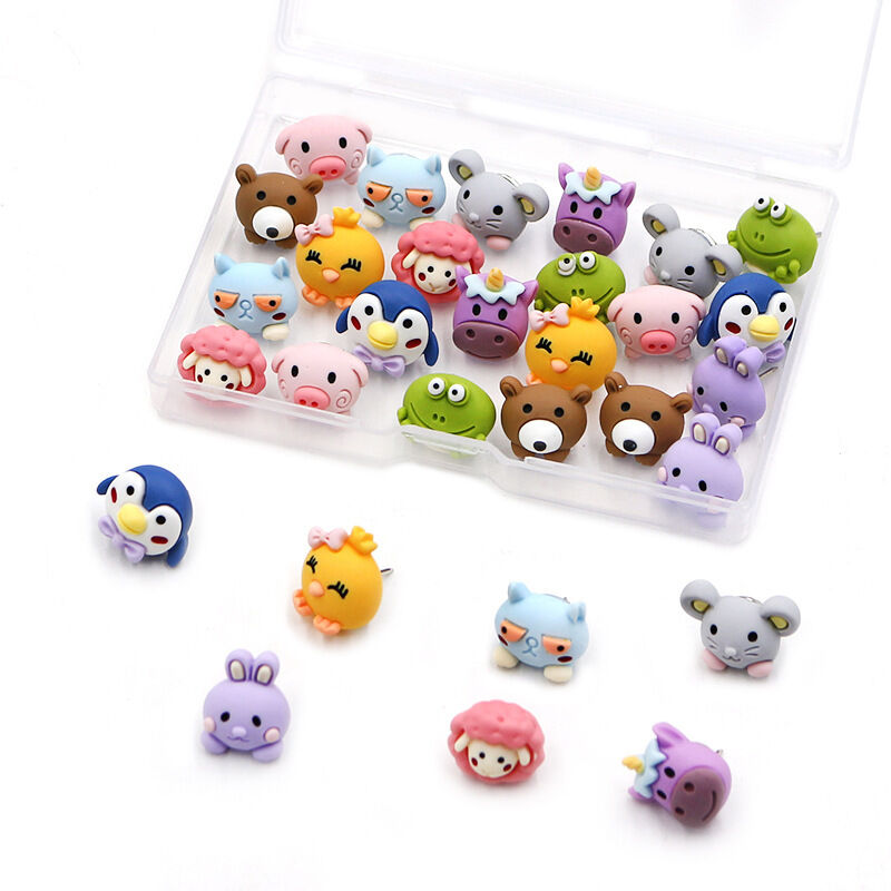 CCYKXA 30 Decorative Push Pins, Adorable Animal Push Pins for Display, Wall Decoration for Office and Home