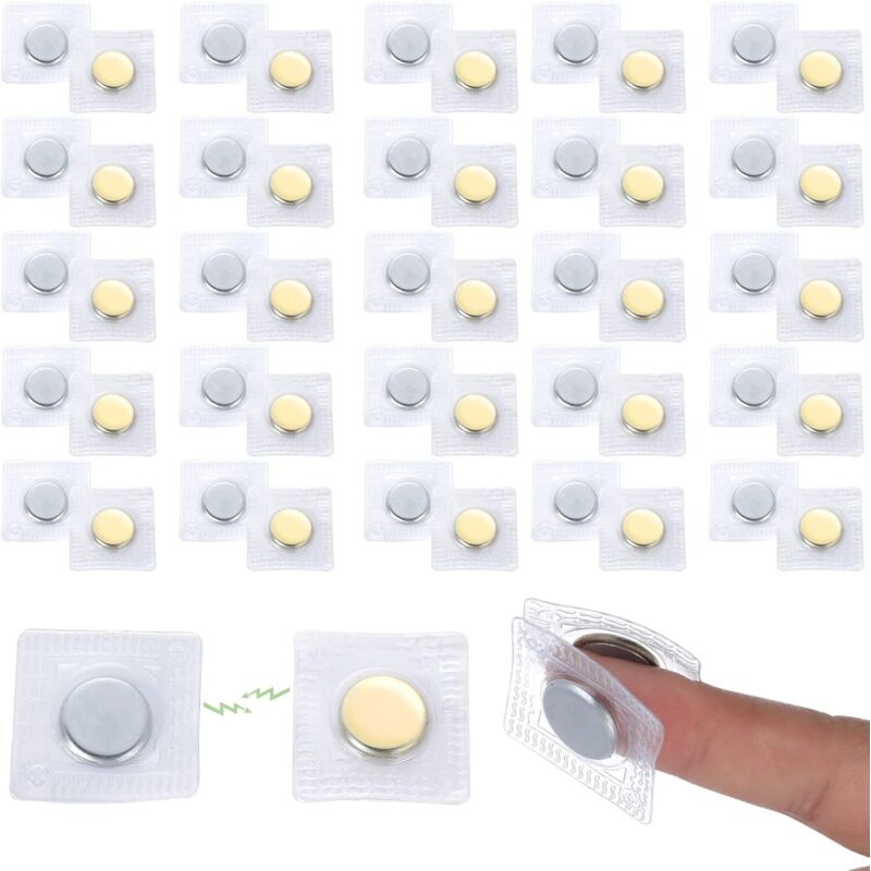 CCYKXA 3cm 20 Paires Boutons-pression Aimant Couture Magnétiques Invisibles en PVC - Accessoire de Couture pour Vêtements