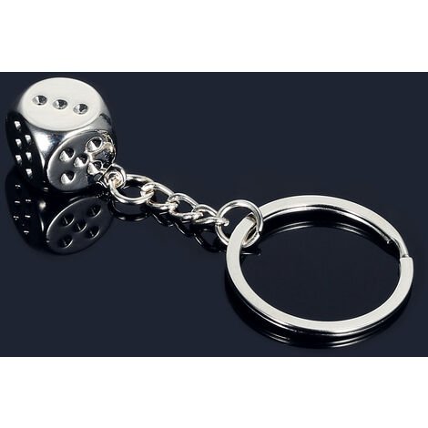 Lot de 2 anneaux porte clés avec petite chaînette + vis - couleur métal  argenté - Un grand marché