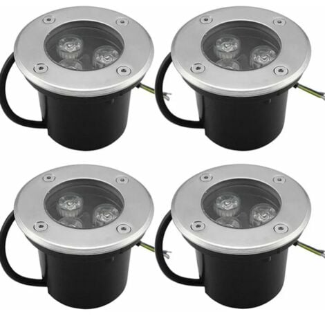 CCYKXA 4 PACK 3W IP65 LED-Einbaustrahler für den Außenbereich, 270 Lumen, rundes LED-Terrassen-Downlight für den Außenbereich, Gartenbeleuchtungslampe, für Gartenweg, Hof, Garage, Warmweiß