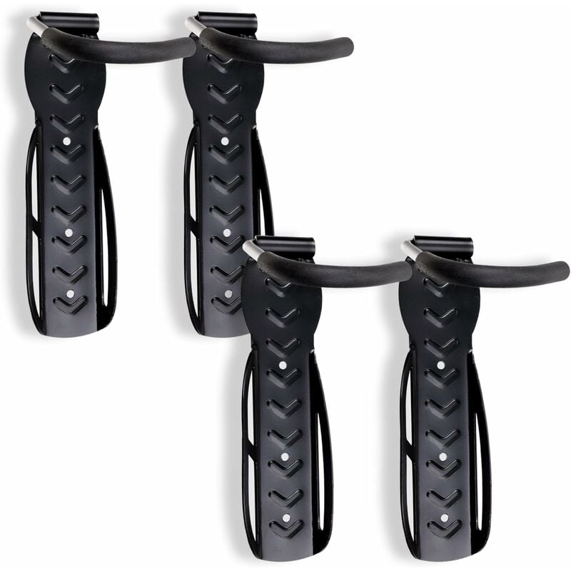 Ccykxa - Crochet mural pour vélo – Crochet mobile – Porte-vélos, support mural – Noir 4 pièces