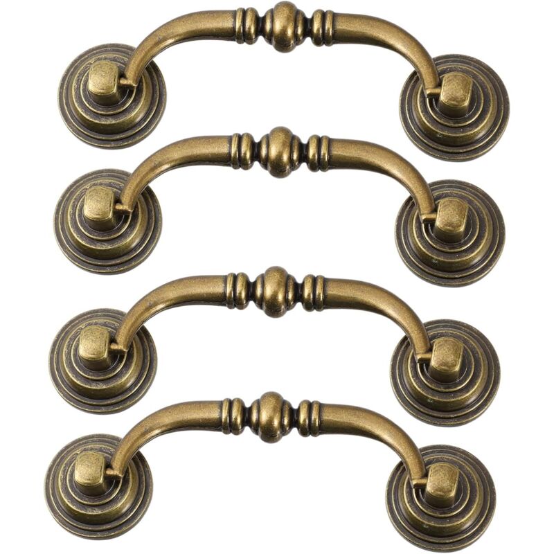 CCYKXA 4-Piece European and American Style Drawer Pulls, Durable and Elegant Furniture Accessories, Retro Knobs for Cabinets and Dressers, Antique