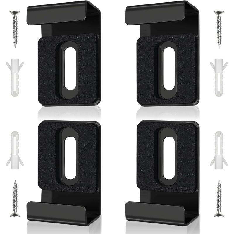 CCYKXA 4-Piece Mirror Mounting Kit, Black Wall Mount for Mirrors, Stainless Steel Wall Mirror Brackets, Includes Screws and Expansion Tubes, for