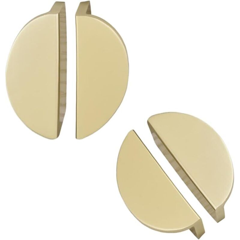 4 Pièces Bouton de Meuble Doré Poignée de Tiroir Demi-Lune Poignées de Tiroir Dorées Brossées Poignées de Cuisine de Metall Poignées de Meubles de