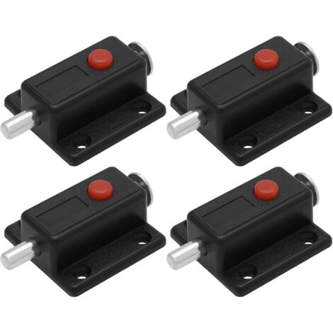 CCYKXA 4 pièces Loquets de Porte Automatiques à Ressort en Plastique Noir pour Portes d'armoires Portes de Garde-robe Berceaux Fenêtres