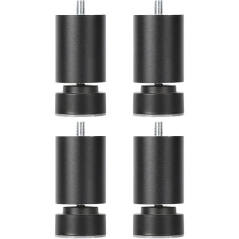 CCYKXA 4 Pieces M10 Thread Bed Frame Legs Furniture Support Legs Table Legs Heavy Duty Replacement Sofa Legs M10 for Cabinets, Black 6cm