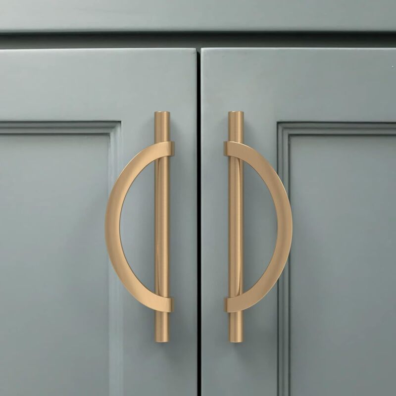 4 Pièces Poignee de Meuble Cuisine Champagne Doré 128mm Alliage de zinc Poignées Meubles avec Vis, pour Bureaux, Tiroirs, Armoires, Placard - Ccykxa