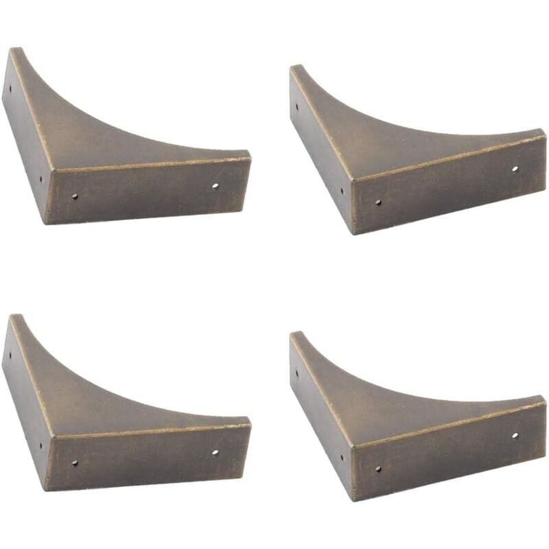 4 protectores de esquinas metálicos para muebles, soporte de bronce antiguo, protector de esquinas metálico para muebles - Ccykxa