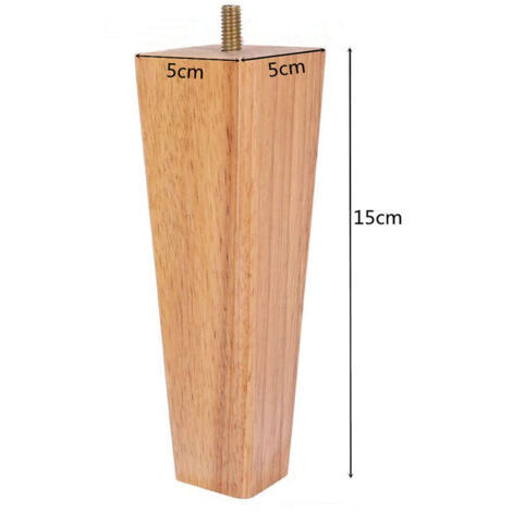 CCYKXA 4 Stück Holzmöbelbeine 15 cm Schrank- und Bettbeine mit Montageplatten und Schrauben