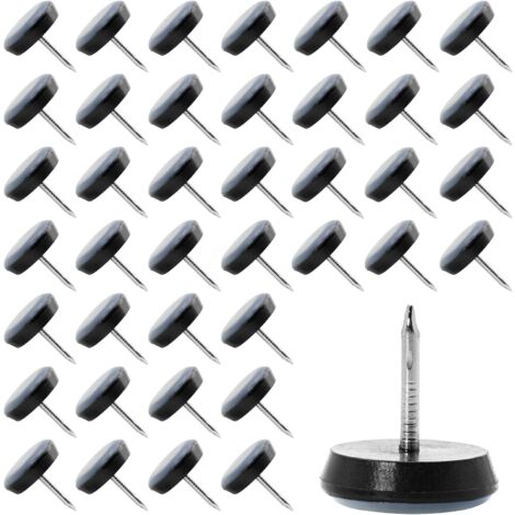 CCYKXA 40 piezas de deslizadores de teflón para sillas de 19 mm, deslizadores redondos para muebles, almohadillas para sillas con clavos que protegen azulejos, pisos de madera, sillas, mesas y camas