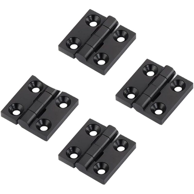 Ccykxa - 4pcs Black Zinc Alloy Hinges 50 x 50mm Aluminum Door Frame Hinges Installation Kit for 2020 6mm Aluminum Extrusion Profile