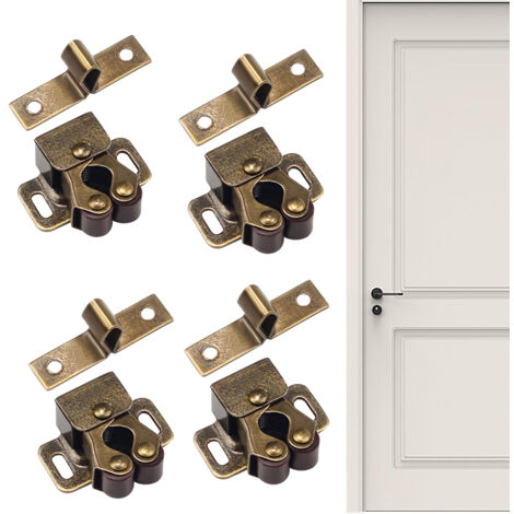 CCYKXA 4pcs Furniture Suction Cup Buckle Cabinet Spring Latch Roller Catch Hardware Suction Cup Latch for Cabinet Double Door Spring Catch Suction Door Buckle