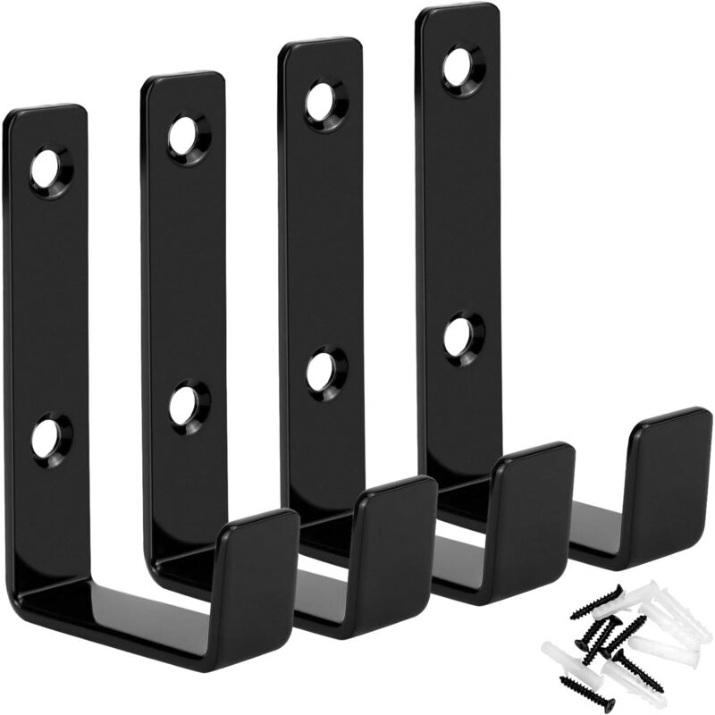 CCYKXA 4pcs Garage Wall Hook, Screw-in Carbon Steel Wall Hook, for Garage, Trailers, Gym Equipment (8.2 x 4.7 cm)