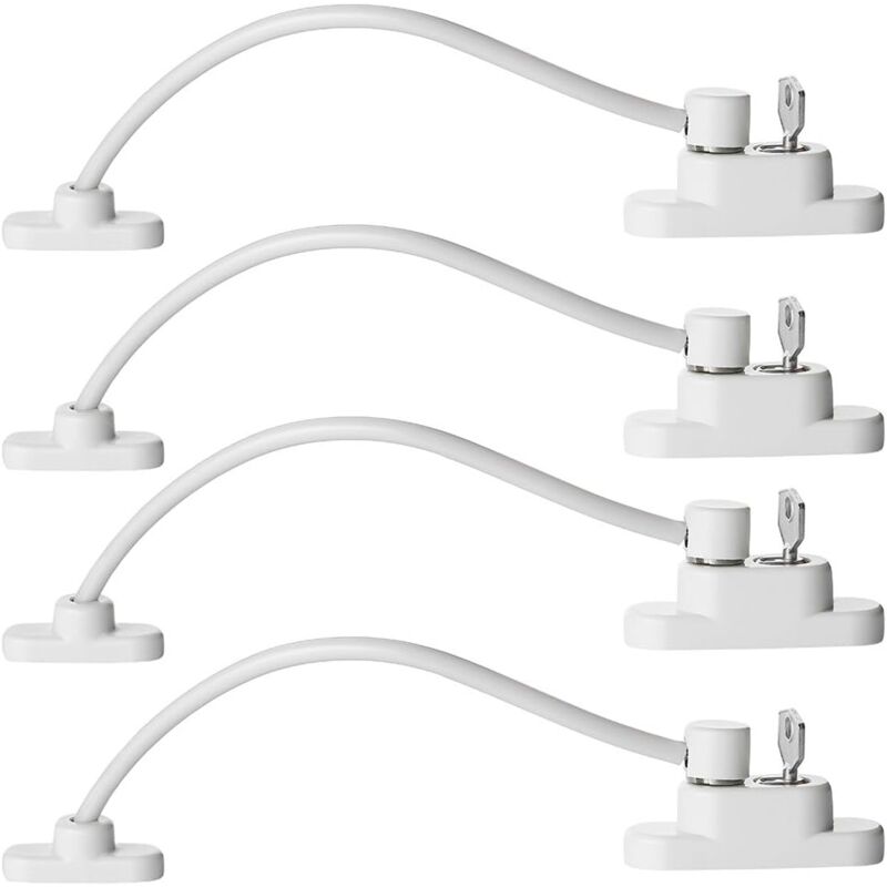 Ccykxa - 4PCS Sécurité Entrebâilleur Fenêtre Porte Verrouillage de Sécurité Câble Résistant et Verrouillage à Clé pour Bébé Enfant et Chat (a)