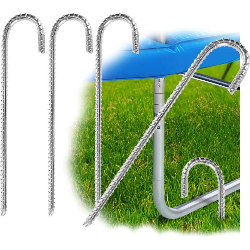 4X ancrages au Sol xl en Acier Massif - 30 cm - ancrages au Sol extrêmement Stables pour tentes, Pavillons, châteaux gonflables et Trampolines - Clou