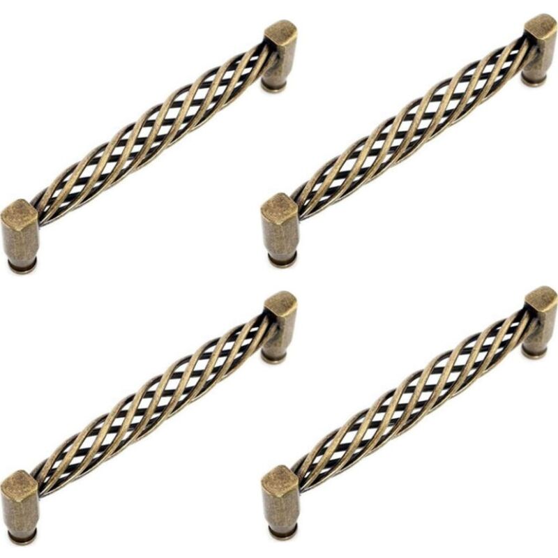 4X Poignées de Porte Cuisine Creux Vintage avec Vis Boutons pour Meubles Armoires Commodes - Bronze/128mm - Ccykxa
