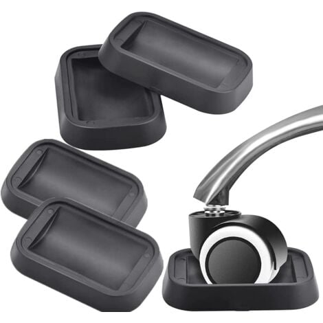 CCYKXA 5 Pcs Non-Slip Furniture Caster Pads Rubber Chair Caster Cups Rectangular Chair Roller Pads Furniture Castor Cups for Piano Office Chair