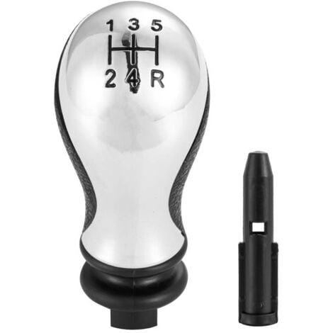 CCYKXA 5 Speed Manual Gear Shift Knob Shifter Lever Knobs for Citroen C5 01-08 Xsara Picasso 1999-2008 - Black & Gloss Chrome OE 2403Y8