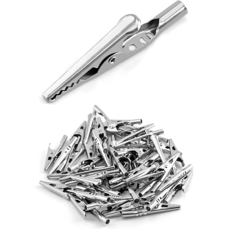 Image of CCYKXA 50 Stück Krokodilklemmen aus Metall für elektrische Laborprüfungen, 50 mm Länge
